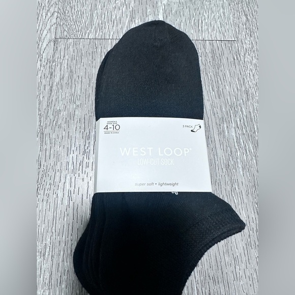West Loop Black Casual low cut sock 3 pack NWT - Picture 1 of 2